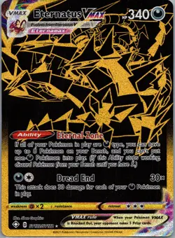 Pokemon TCG Eternatus VMAX SV122/SV122 Shining Fates Ultra Rare Gold - Image 1
