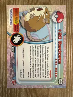 Raticate #20 Topps Series 1 Non-Holo Blue Logo Pokemon TCG NM - Image 2