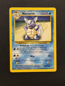 Pokemon TCG Wartortle 42/102 Base Set Uncommon LP 1999 WoTC Unlimited - Image 1