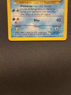 Pokemon TCG Wartortle 42/102 Base Set Uncommon LP 1999 WoTC Unlimited - Image 4