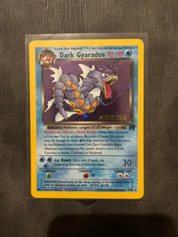 2000 Pokemon Team Rocket Dark Gyarados Prerelease Holo #8/82 NM/LP - Image 2