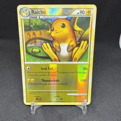 Raichu 10/123 Reverse Holo HeartGold SoulSilver HGSS Pokemon - LP/NM - Image 1