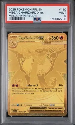 Pokemon Mega Charizard X Ex Mega Hyper Rare Holo 130/094 Phantasmal Flames PSA 9 - Image 3