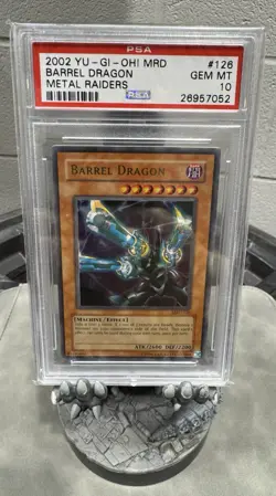 2002 YU-GI-OH! MRD METAL RAIDERS #126 BARREL DRAGON PSA 10 - Image 1