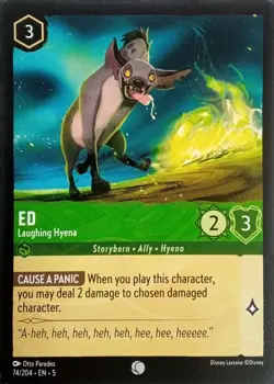 74/204 ED LAUGHING HYENA SHIMMERING SKIES COMMON DISNEY LORCANA CARD - Image 1