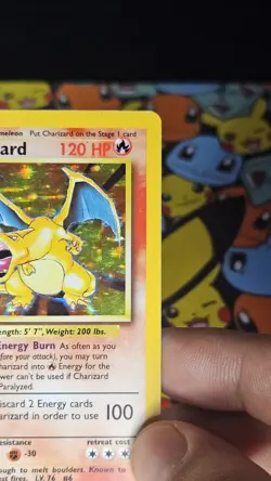 Pokemon Charizard Base Set Holo Rare Card 4/102 Vintage - Image 2
