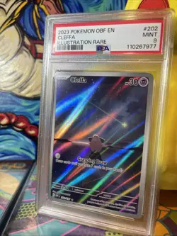 Cleffa Pokemon TCG Obsidian Flames Holo Card 202/197 PSA 9 - Image 3