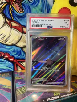 Cleffa Pokemon TCG Obsidian Flames Holo Card 202/197 PSA 9 - Image 5