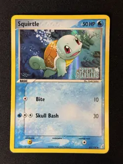 Pokemon TCG Squirtle Stamped Reverse Holo Card 63/100 EX Crystal Guardians LP - Image 1