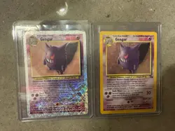 Gengar 1999 Fossil Holo & 2002 Legendary reverse Holo Pokemon Card Lot MP/HP - Image 1