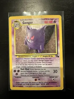 Gengar 1999 Fossil Holo & 2002 Legendary reverse Holo Pokemon Card Lot MP/HP - Image 2
