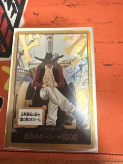 ONE PIECE Japanese Card Game DON !! Card Gold Frame (Hawk-Eyes Mihawk) NM - Image 1