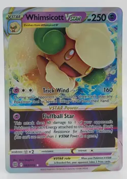 Pokemon Card Whimsicott VSTAR 065/172 Ultra Rare SWSH09: Brilliant Stars - Image 1