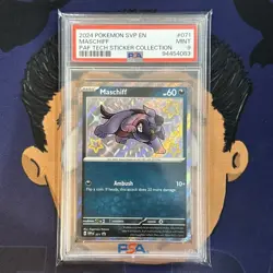 PSA 9 MINT 2024 Pokemon Paldean Fates MASCHIFF #071 Sticker Collection Promo - Image 2