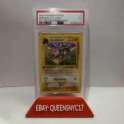 Pokemon Aerodactyl (1999) Fossil 1/62 1st Edition Prerelease Holo PSA 3 - Image 1