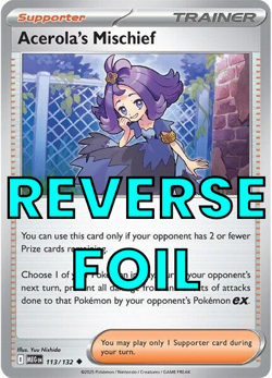 Acerola's Mischief 113/132 Me01: Mega Evolution Reverse Holo - Pokemon TCG - NM - Image 1