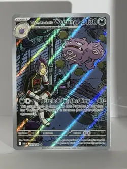 Pokemon Team Rocket's Weezing #199/182 Illustration Rare SV: Destined Rivals NM - Image 2