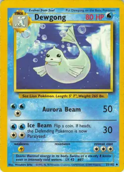 Dewgong - 25/102 Base Set - WOTC Unlimited - Pokemon TCG - 1999 - Image 1