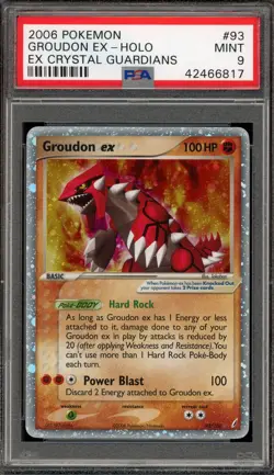 Pokemon Groudon ex EX Crystal Guardians Holo Ultra Rare #93 PSA 9 Mint - Image 1