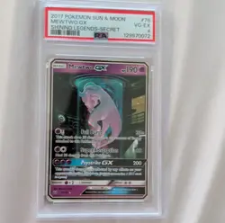 Pokemon Mewtwo GX 78/73 Secret Rare Shining Legends Holo PSA 4 - Image 1