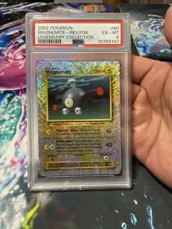 2002 Pokemon Legendary Collection Magnemite Reverse Holo Foil #80/110 PSA 6 - Image 5