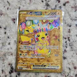 Pokemon TCG Pikachu ex 247/191 Hyper Rare Full Art Holo Sv08 Surging Sparks EN - Image 1