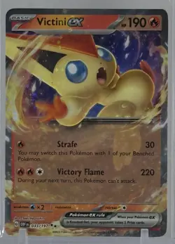 Victini ex 2023 Pokemon TCG #033/197 SV03 Obsidian Flames Double Rare Holo - Image 1