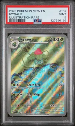 2023 Pokemon MEW EN Ivysaur 167/165 Illustration Rare PSA 9 - Image 1