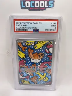 2024 POKEMON TWM EN-TWILIGHT MASQUERADE ILLUSTRATION RARE #186 TATSUGIRI PSA 9 - Image 1