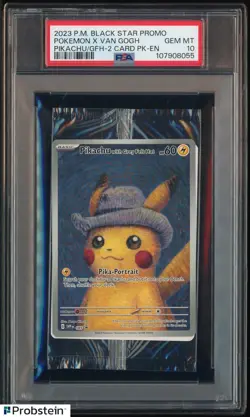 Pokemon Pikachu with Grey Felt hat Van Gogh 085 Graded Sealed Promo PSA 10 - Image 1