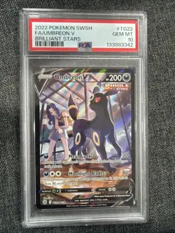 2022 POKEMON SWORD & SHIELD BRILLIANT STARS #TG22 FULL ART/UMBREON V PSA 10 - Image 1
