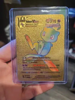 Mew Vmax Premium Gold Foil Fan Art Vinyl Textured Collector Pokemon - Image 1