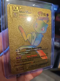 Mew Vmax Premium Gold Foil Fan Art Vinyl Textured Collector Pokemon - Image 4
