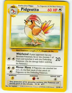 Pidgeotto - 22/102 Base Set - Pokemon TCG - 1999 - Image 1