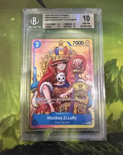 2024 One Piece Monkey D. Luffy P-043 2nd Anniversary Tournament Promo BGS 10 - Image 1