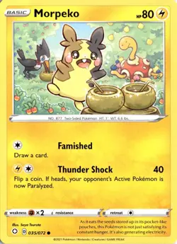 Morpeko (035) 035/072 Shining Fates Pokemon Card TCG - Image 1