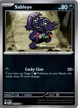 Sableye 059/094 Reverse Holo ME02: Phantasmal Flames Pokemon Card TCG - Image 1