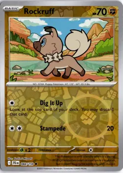 Rockruff 084/159 Reverse Holo SV09: Journey Together Pokemon Card TCG - Image 1