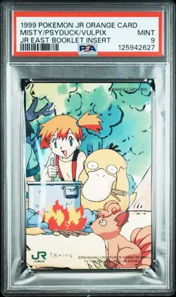 1999 POKEMON JR ORANGE CARDS MISTY/PSYDUCK/VULPIX PSA 9 - Image 1