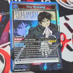 Bandai Union Arena Roy Mustang SR Foil Action Card 4000BP Raid Trigger - Image 1