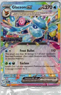 Glaceon ex - (Prismatic Evolutions Stamp) Promo Cards & Products 026/131 NM - Image 1