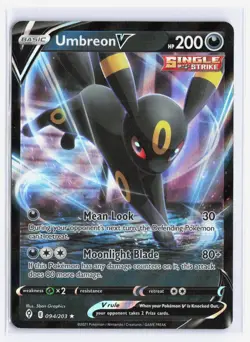 Umbreon V - 094/203 - Pokemon Evolving Skies Sword & Shield Ultra Rare Card NM - Image 1