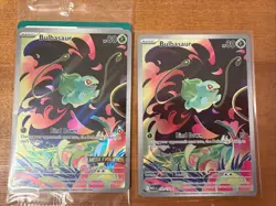 2 X Pokemon SEALED Bulbasaur 133/132 Mega Evolution Stamped Promo/ One Without! - Image 1