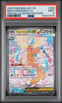 2026 POKEMON ASC EN-ASCENDED HEROES #290 MEGA DRAGONITE EX PSA 9 - Image 1