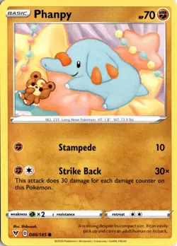 Phanpy 086/185 SWSH04: Vivid Voltage Pokemon Card TCG - Image 1