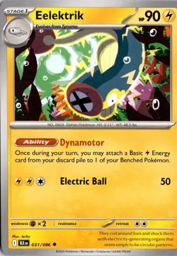 Eelektrik Uncommon SV: Black Bolt 031/086 Pokemon Card TCG - Image 1