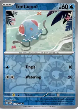 Tentacool 072/165 Reverse Holo SV: Scarlet & Violet 151 Pokemon Card TCG - Image 1