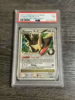 2009 POKEMON PLATINUM SUPREME VICTORS #147 STARAPTOR FB LV.X-HOLO PSA 7 147/147 - Image 1