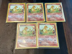 (5) Lot 1999 Pokemon Game Base Set Charmander #46/102 - Image 1