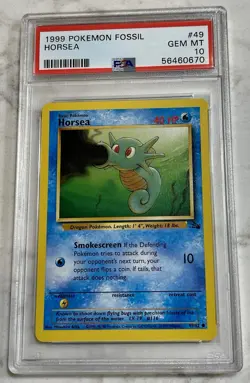 Pokemon 1999 Fossil Horsea 49/62 PSA 10 Common Unlimited Regular Wizards - Image 1